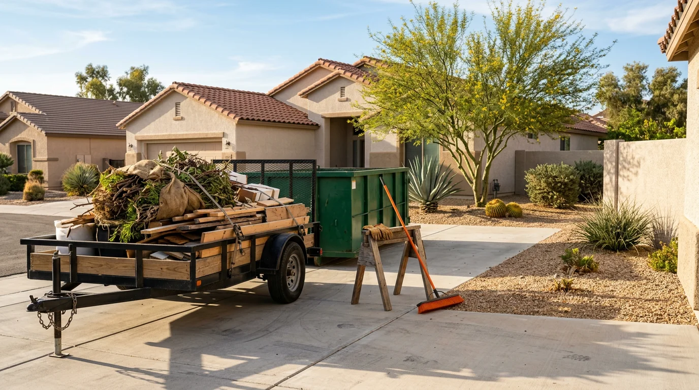 Crew loading debris into a truck in Las Vegas
