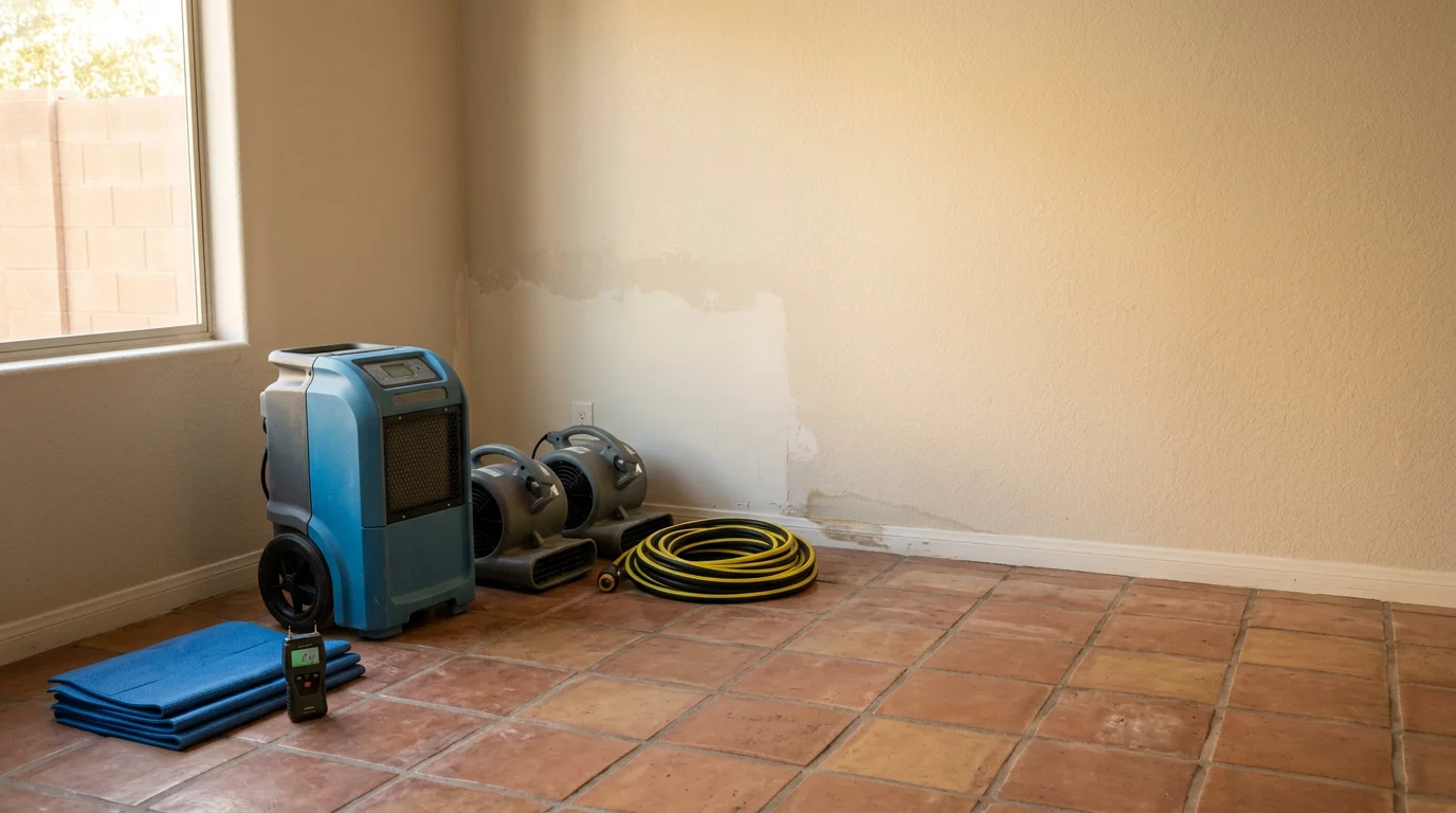 Water damage restoration crew working in a Las Vegas home